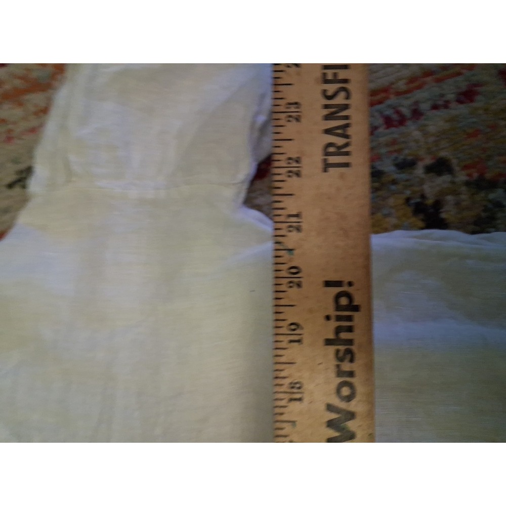 Viola Borghi Top 100% Linen Made In Italy White Boho Beach Flowy Summer Sz S - Picture 8 of 9